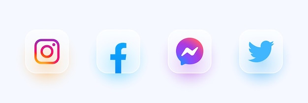 Vector set of facebook twitter instagram icons matte social media icons facebook instagram twitter vector illustration 2022