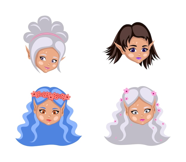 Set of fairy avatars