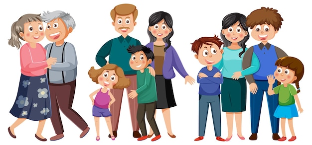 Set of family member cartoon