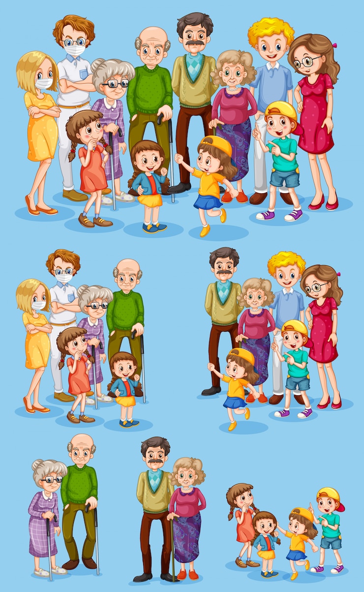 Vector set of family member