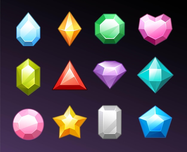 Set of fantasy diamonds