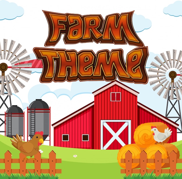 Set of farm theme