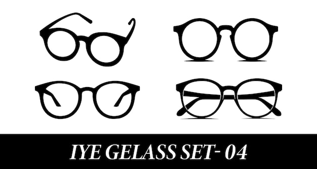 Vector set of fashion eyeglass on white background vector eyeglass set