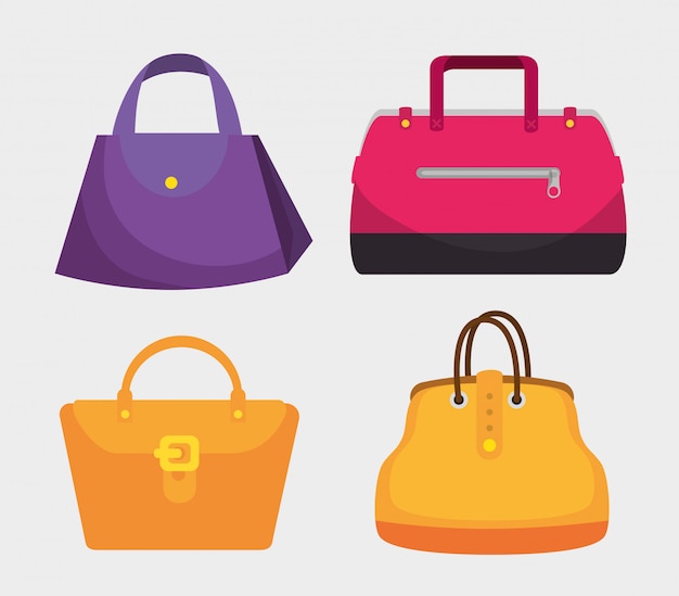 Set fashion handbags elegants style