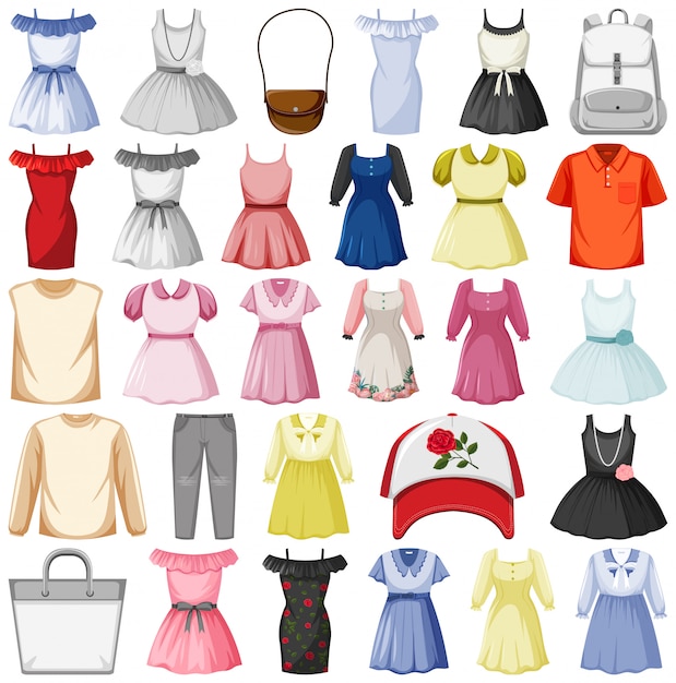 Vector set of fashion outfits