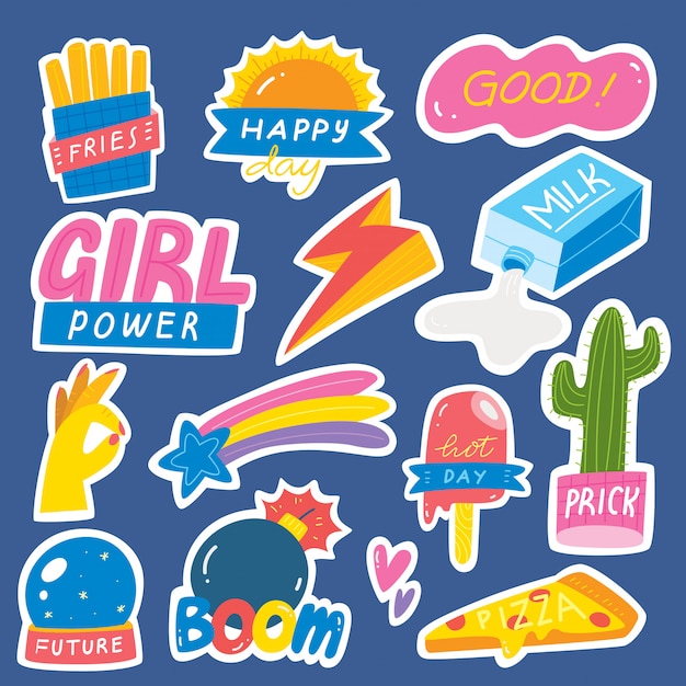 Set of Fashion Patch, Cute Sticker set