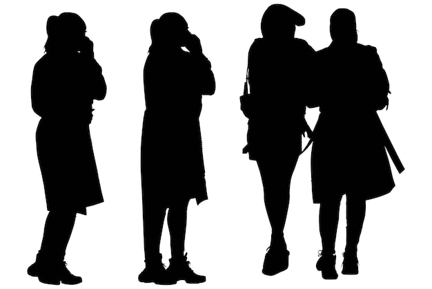 Set of the Fashionable Business silhouette Girls