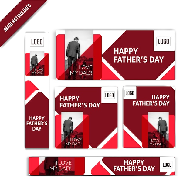 Set of father's day banner