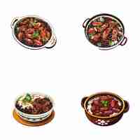 Vector set of feijoada vector illustrations