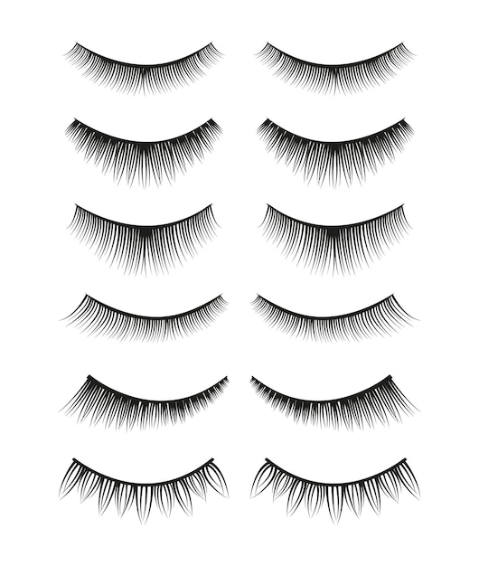 Vector set of female eyelashes