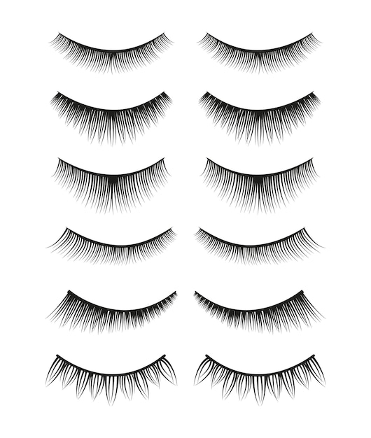 Set of female eyelashes