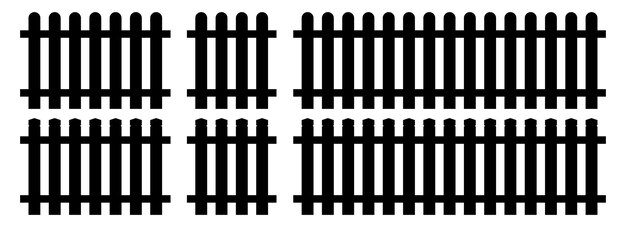 Vettore set di silhouette recinzione in stile piatto 11