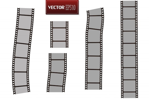 Set of film strip isolated