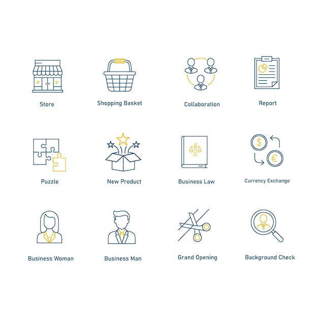 Set Of Financial Business Vector Icon Design