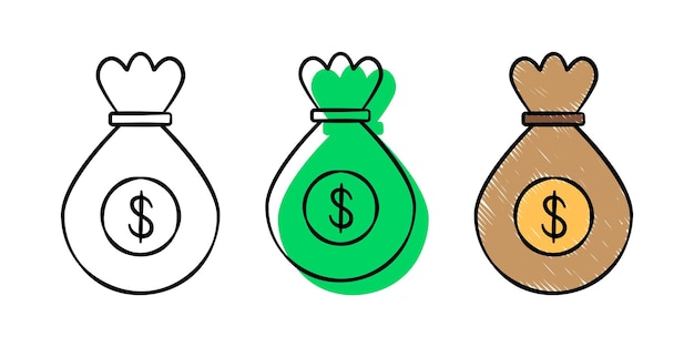 set of financial icon with variation color