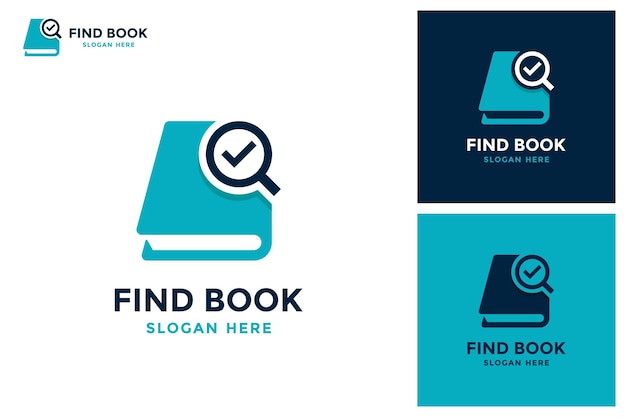 Vector set of find book logo design template