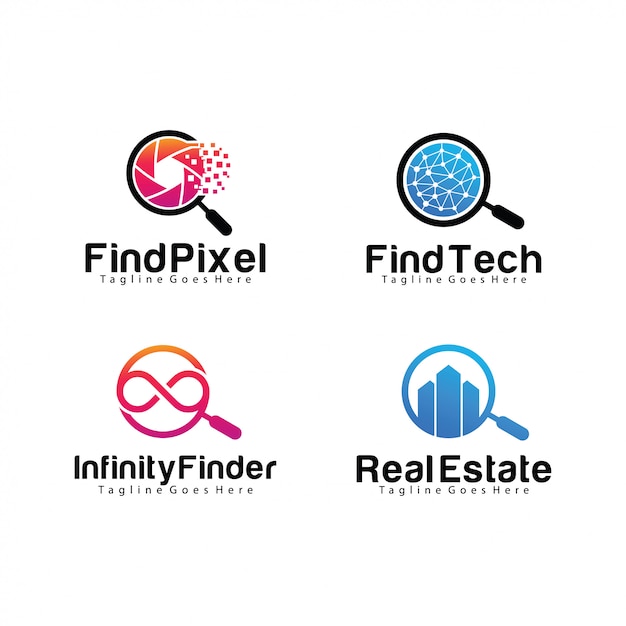 Set of finder logo template