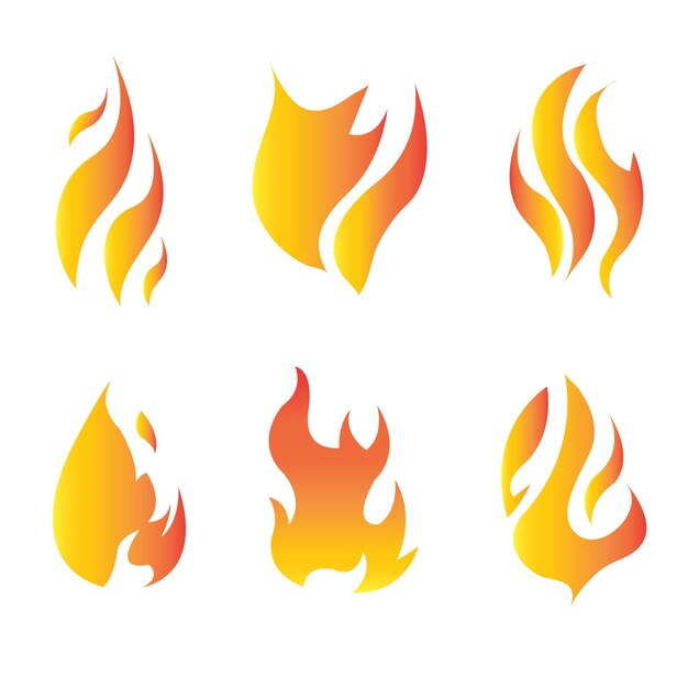 Set of fire icons