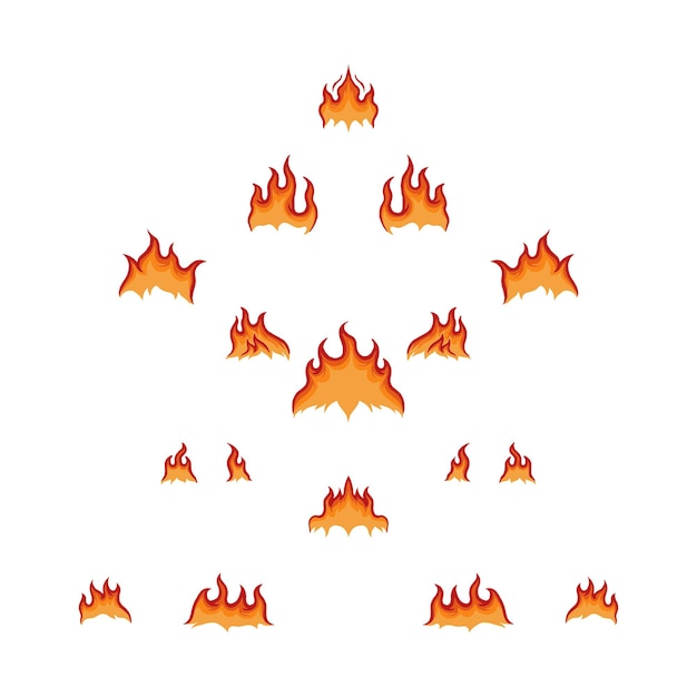 Set of fire vector illustration