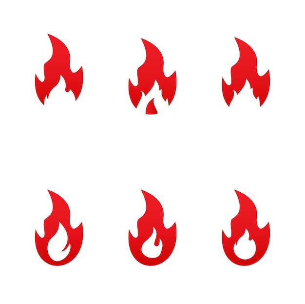 Vector set of fire vector template firewood logo vector illustration