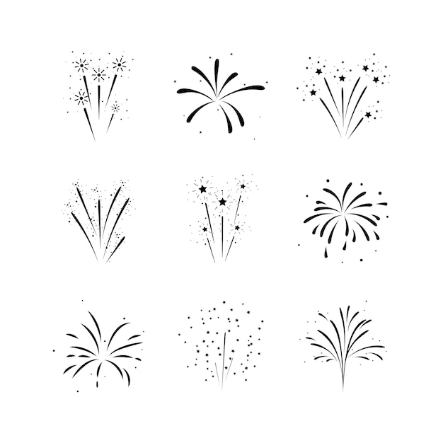 Vector set of firework explosion