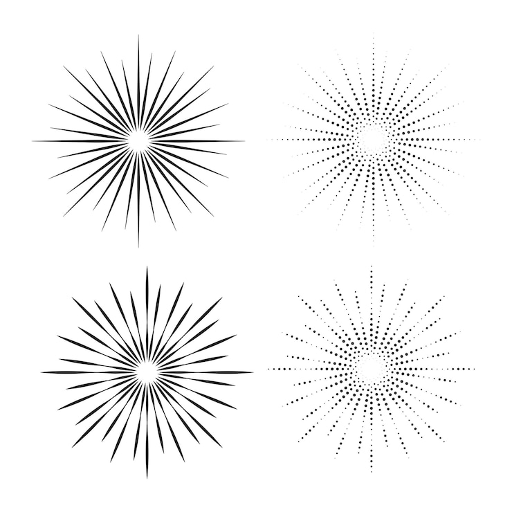 Vector 白い背景に隔離された花火のセット ベクトルイラスト