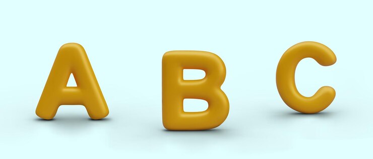 वेक्टर set of first letters of english alphabet golden text symbols in 3d style