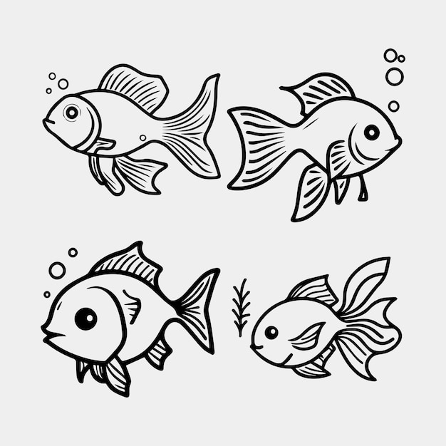 Vector set of fish vector