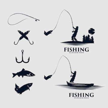 Premium Vector  Set of fishing logo design