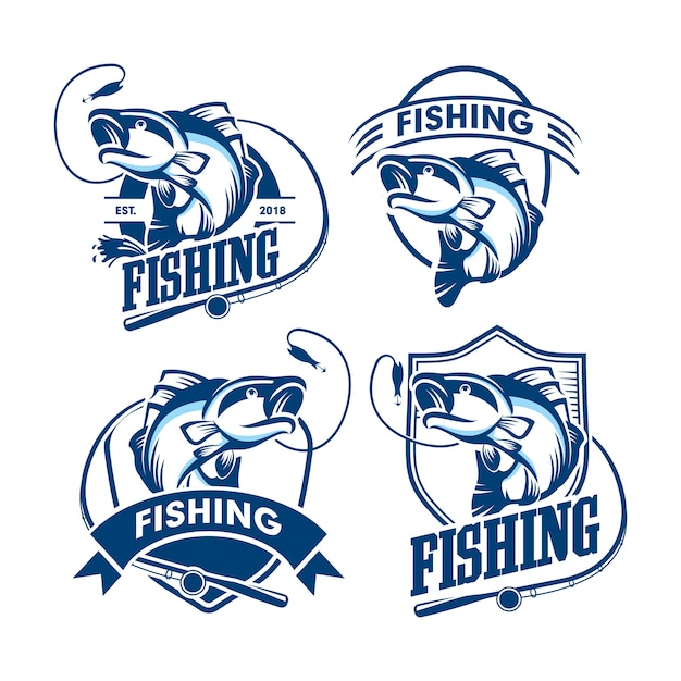 Set di logo di pesca