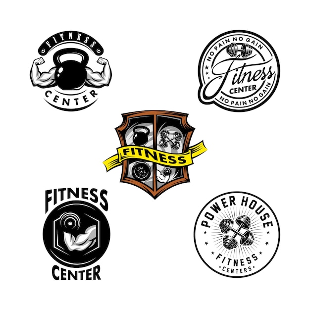 set fitness logo vintage