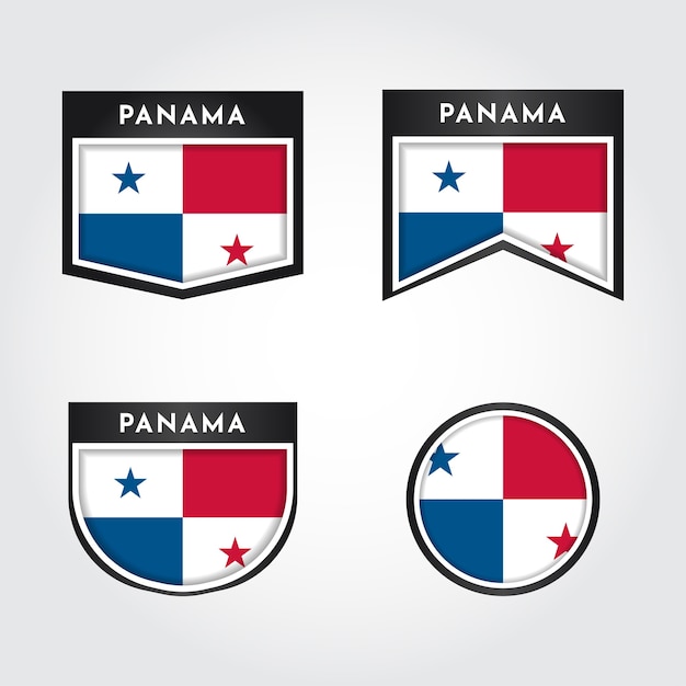 Set flag of panama label