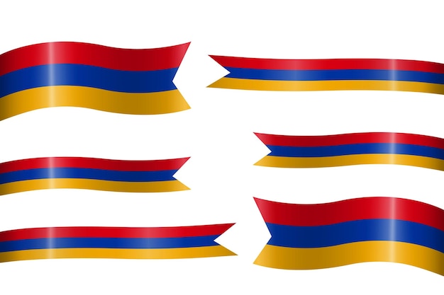 set of flag ribbon with colors of Armenia for independence day celebration decoration