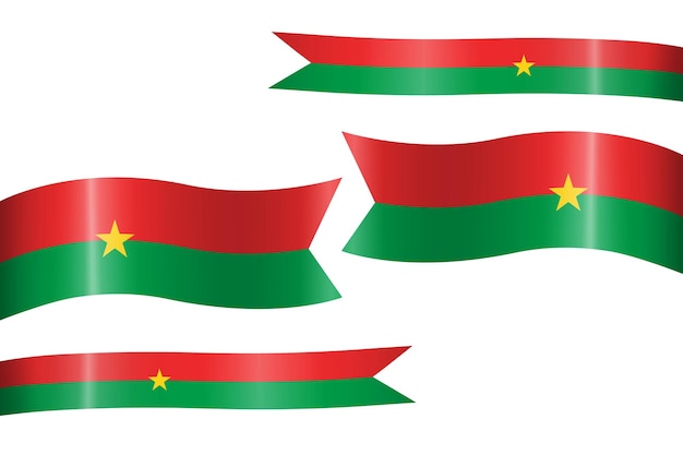 ブルキナ・ファソの国旗のリボンのセット 独立記念日の装飾用