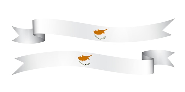 set of flag ribbon with colors of Cyprus for independence day celebration decoration