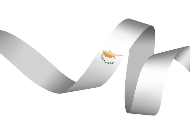 set of flag ribbon with colors of cyprus for independence day celebration decoration