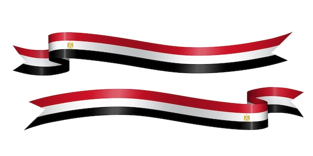 set of flag ribbon with colors of Egypt for independence day celebration decoration