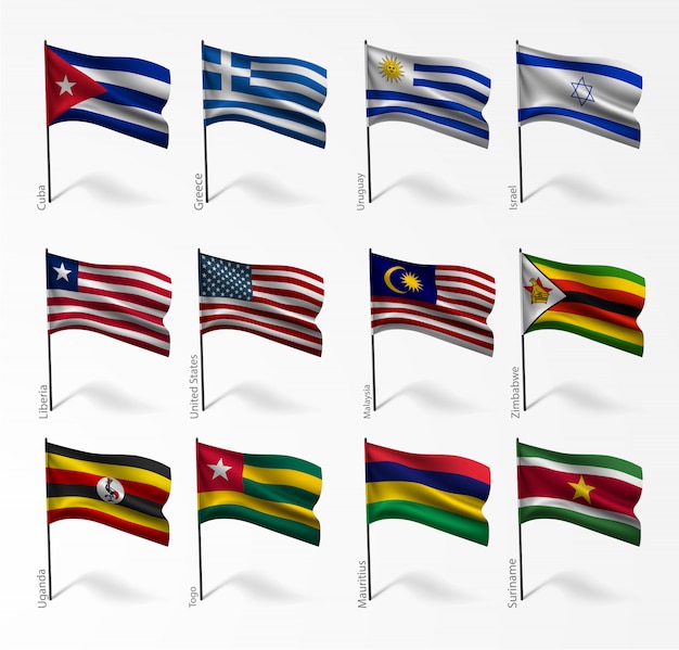 Set of flags of all countries