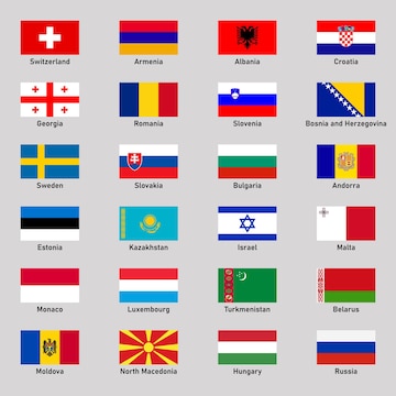 Premium Vector  Set of flags of different regions countries in flat style