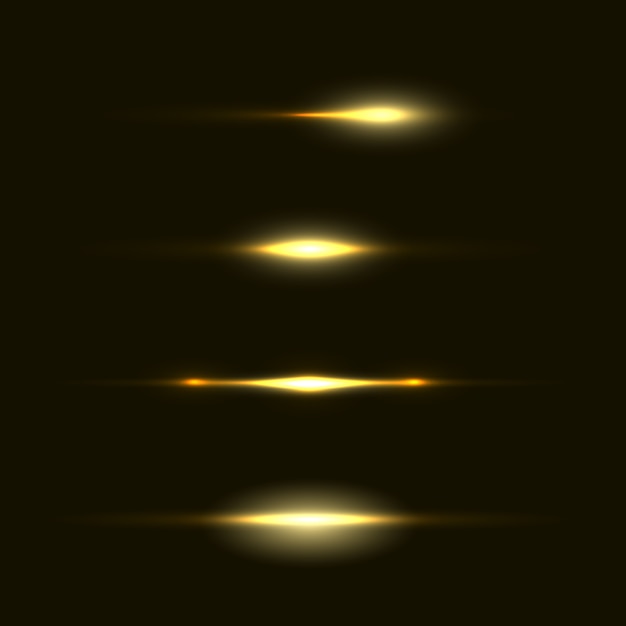 Set of flashes, lights and sparks. Abstract golden lights isolated on a transparent background. Bright gold flashes and glares