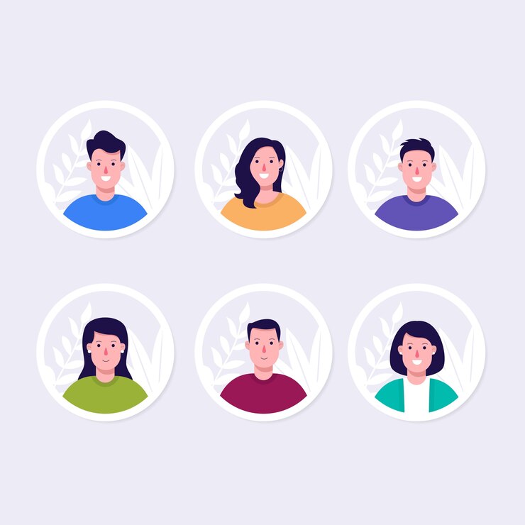 Set of Flat Avatar Illustrations