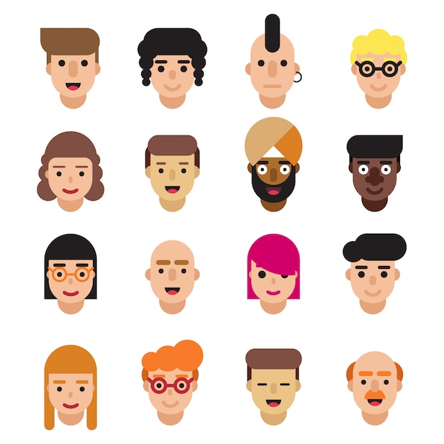 Set of flat avatars icons