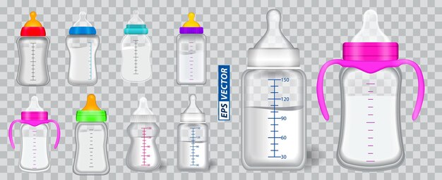 Set di ciuccio piatto in silicone per bambini o ciuccio in silicone per neonati o plastica per bottiglie di latte