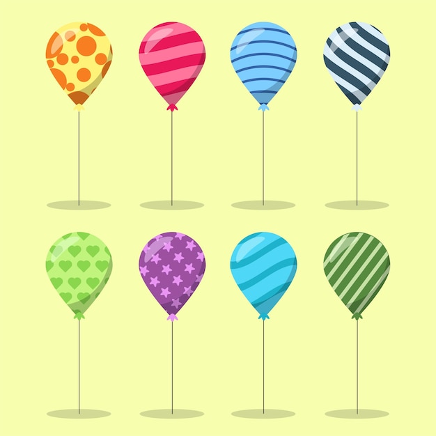 Vettore set di illustrazione di palloncini piatti