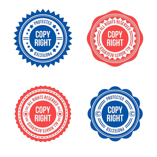 Vector set of flat copyright stamps