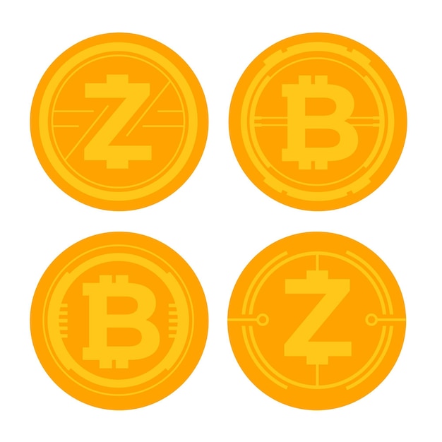 Set of flat design bitcoin logo templates