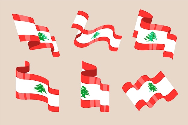 Набор плоских флагов Ливана