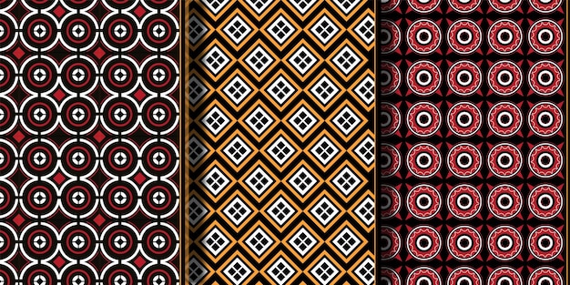 Set of flat design traditional native pattern