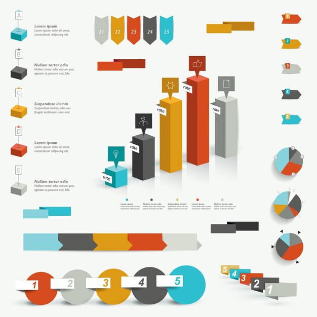 Set di elementi infografici piatti.