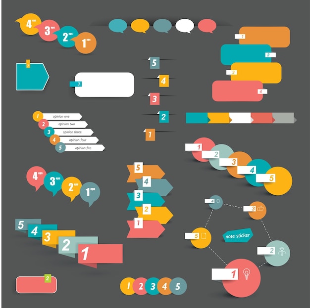 Vector set of flat infographics elements.